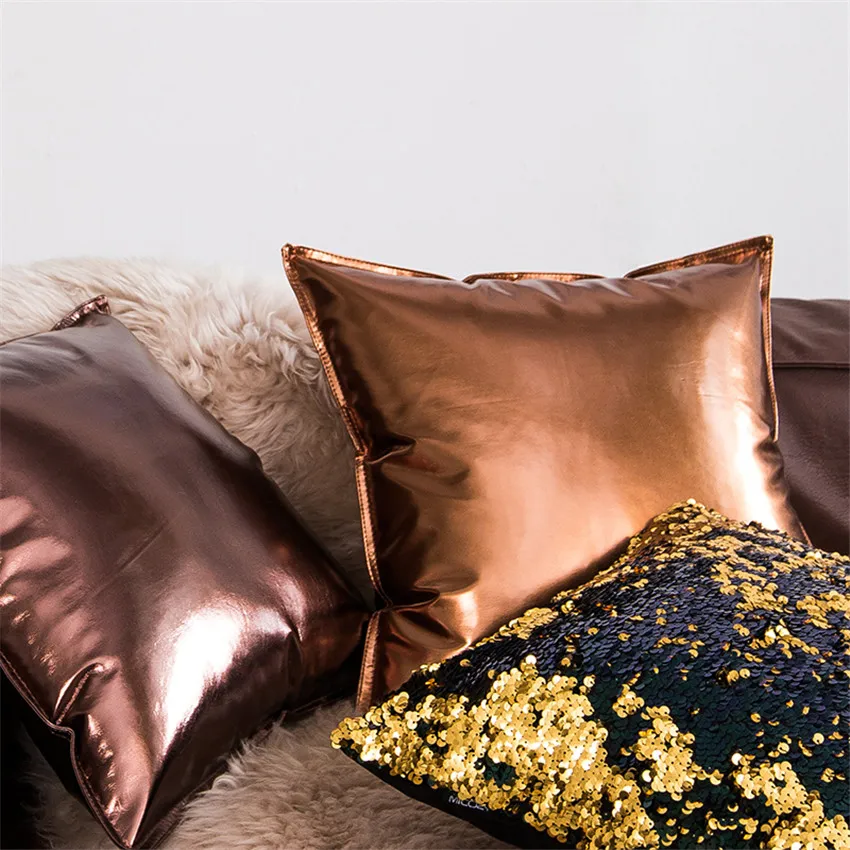 High End Glossy Soft Metallic Color PU Leather Cushion Cover Model Room Decor Vintage Luxury Europe Leatherette Home Textille
High End Glossy Soft Metallic Color PU Leather Cushion Cover Model Room Decor Vintage Luxury Europe Leatherette Home Textille