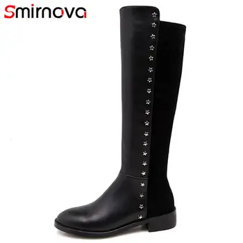 Smirnova NEW 2018 fashion zipper knee high boots for women genuine leather+quality PU boots square med heels autumn boots
Smirnova NEW 2018 fashion zipper knee high boots for women genuine leather+quality PU boots square med heels autumn boots