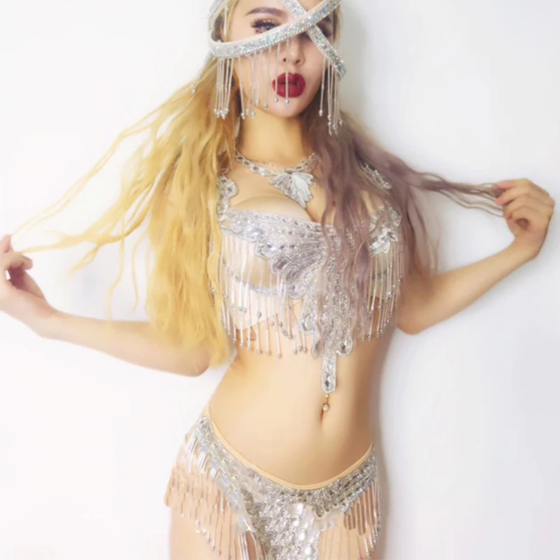 Jazz Dance Costumes Women Sparkly Rhinestone Bikini Costume Crystals Outfit Bar Dj Sexy Nightclub DS Singer Rave Clothes DN1978
Jazz Dance Costumes Women Sparkly Rhinestone Bikini Costume Crystals Outfit Bar Dj Sexy Nightclub DS Singer Rave Clothes DN1978
