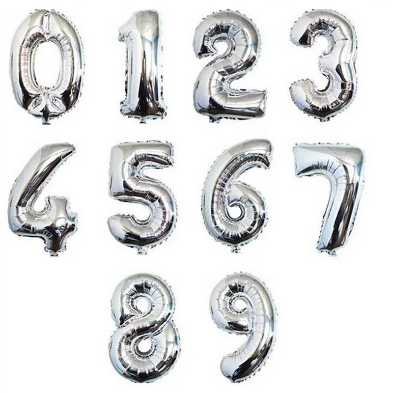 18"inch Silver Foil Number Balloons Birthday Party Digit 0-9 Helium Globo Wedding Anniversary Celebration DIY Decoration Balloon
18"inch Silver Foil Number Balloons Birthday Party Digit 0-9 Helium Globo Wedding Anniversary Celebration DIY Decoration Balloon