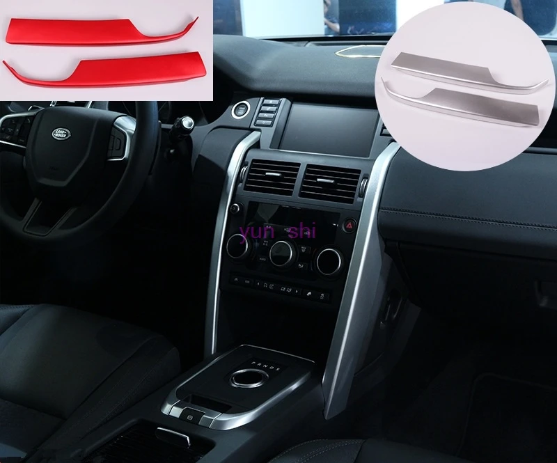 2 pcs Aluminium Alloy Car Central Console Trim Decoration Cover Car-styling For Land Rover Discovery Sport 2015 2016 Accessories