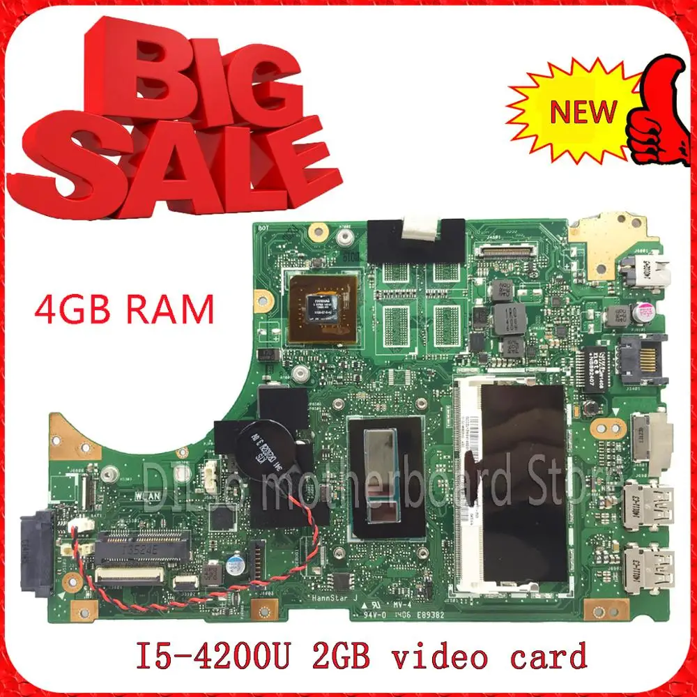 KEFU S451LN для ASUS материнская плата ноутбука s451ln rev 2 0 4G RAM с i5-4200U новая 2G тест на