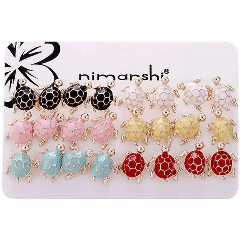 Wholesale 12 pairs/lot Alloy Oil Drip Stud earrings Cute Turtles earrings Girl women's Fashion Jewelry Accessories GIFTS ED07
Wholesale 12 pairs/lot Alloy Oil Drip Stud earrings Cute Turtles earrings Girl women's Fashion Jewelry Accessories GIFTS ED07