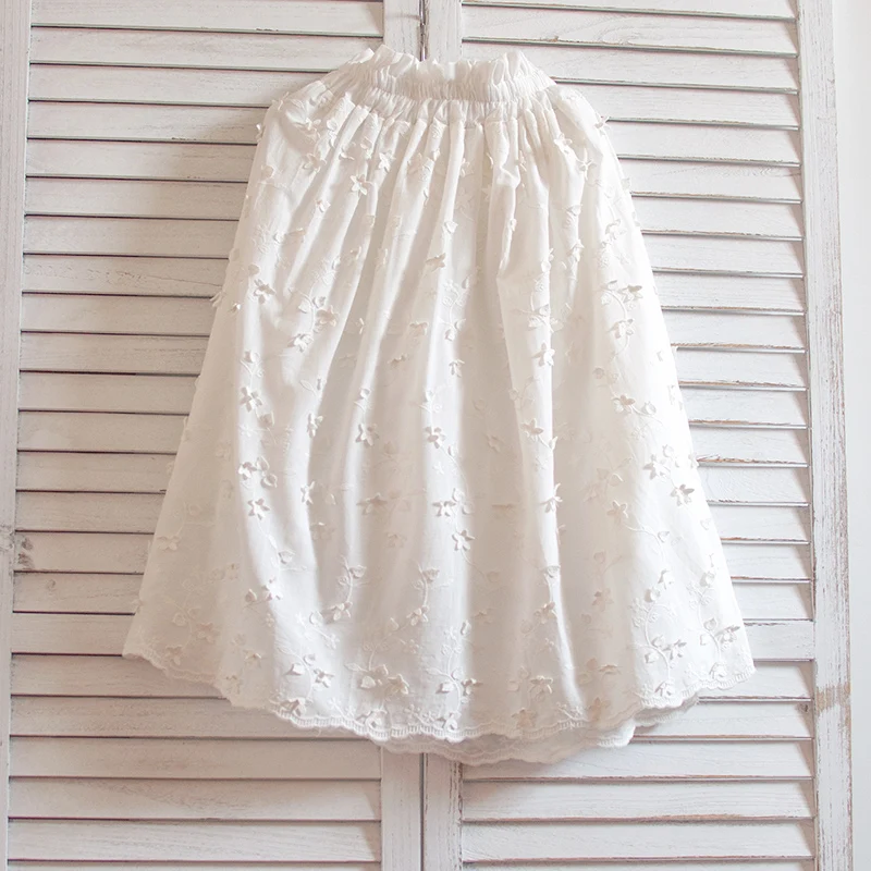 Free Shipping 2019 New Fashion Mid-calf Summer Spring 100% Cotton Embroidery Flower Skirts For Women Elastic Waist White Skirts
Free Shipping 2019 New Fashion Mid-calf Summer Spring 100% Cotton Embroidery Flower Skirts For Women Elastic Waist White Skirts
