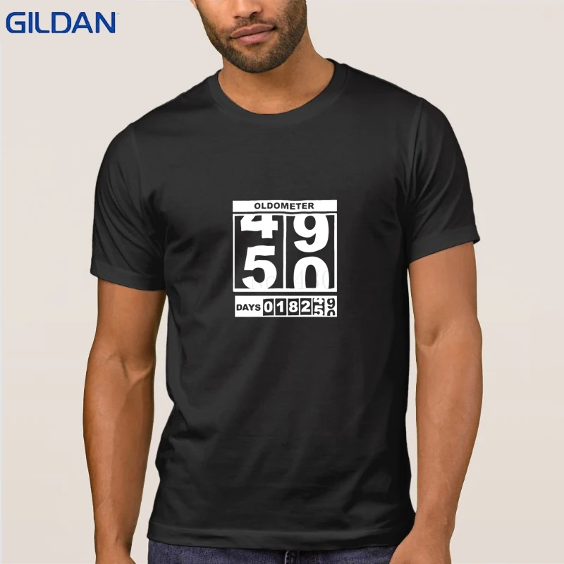 Новая мода 50th на день рождения Oldometer футболка Awesome Для мужчин Стандартный