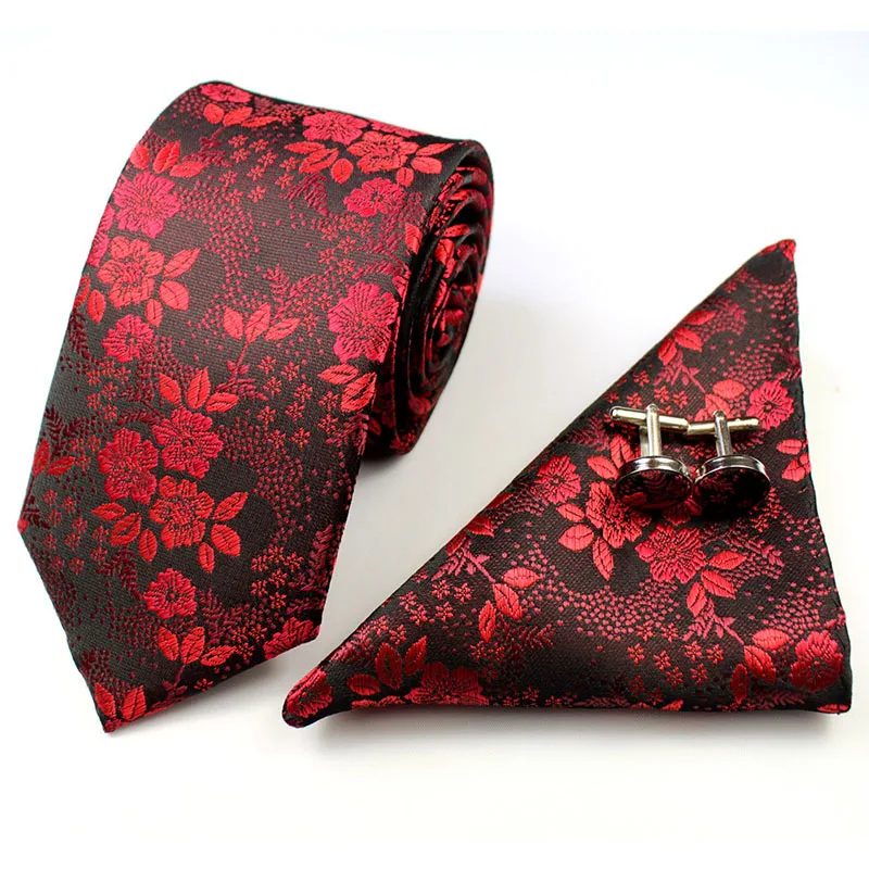 Image 2016 Tie Set Mens Suit Dot Necktie Pocket Square Towel Cufflink Wedding Handkerchief Skinny Tie gravata Papillon Corbata