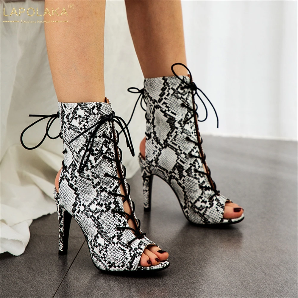 LAPOLAKA Big Size 34-43 Sexy Summer Boots Leopard Snake Print Women Shoes Thin High Heels Peep Toe Shoes Woman
LAPOLAKA Big Size 34-43 Sexy Summer Boots Leopard Snake Print Women Shoes Thin High Heels Peep Toe Shoes Woman