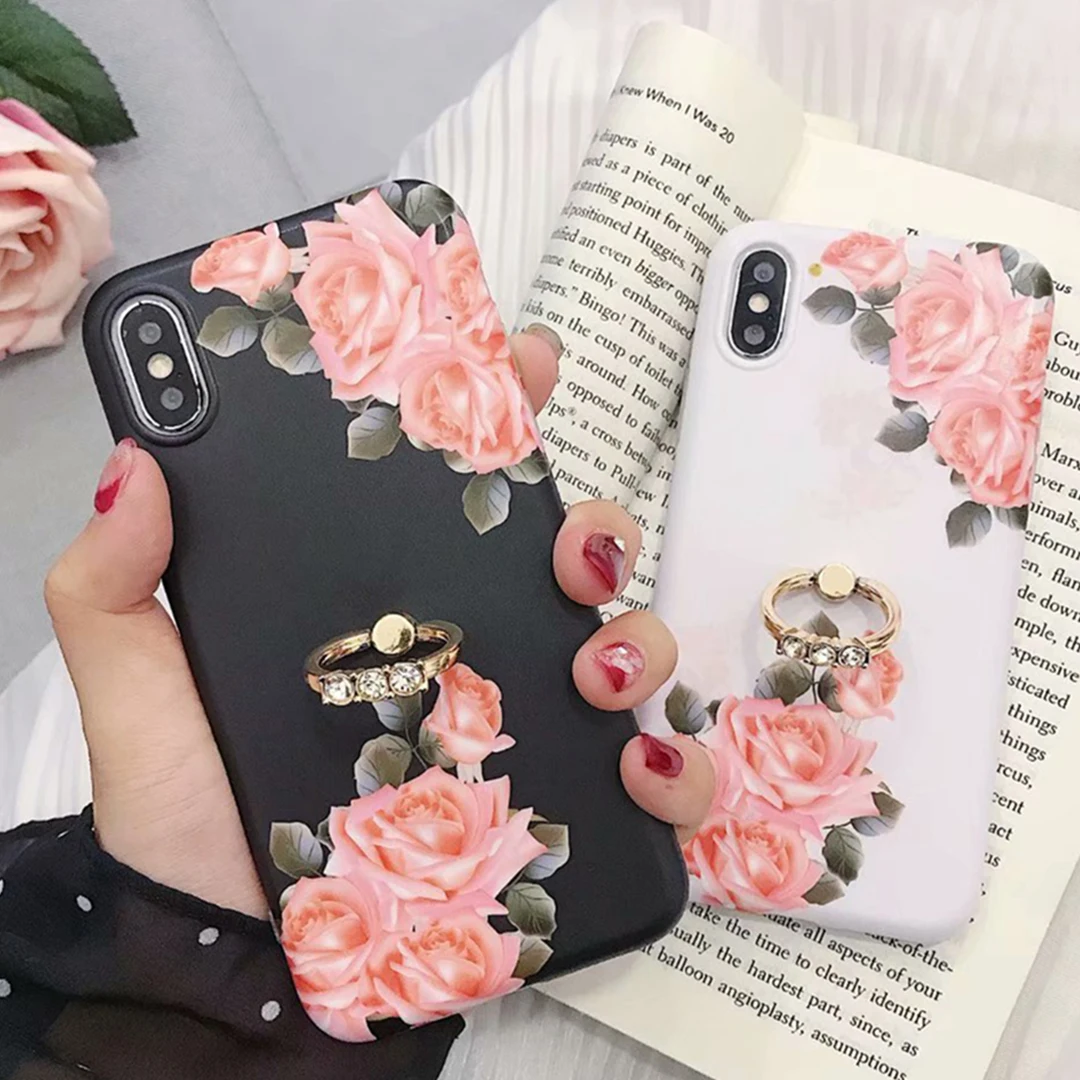 Kickstand Phone Case For iPhone XR XS MAX 6 6S Covers With Finger Ring Flower Slim Silicon Case For iPhone 7 8 Plus Cover
Kickstand Phone Case For iPhone XR XS MAX 6 6S Covers With Finger Ring Flower Slim Silicon Case For iPhone 7 8 Plus Cover