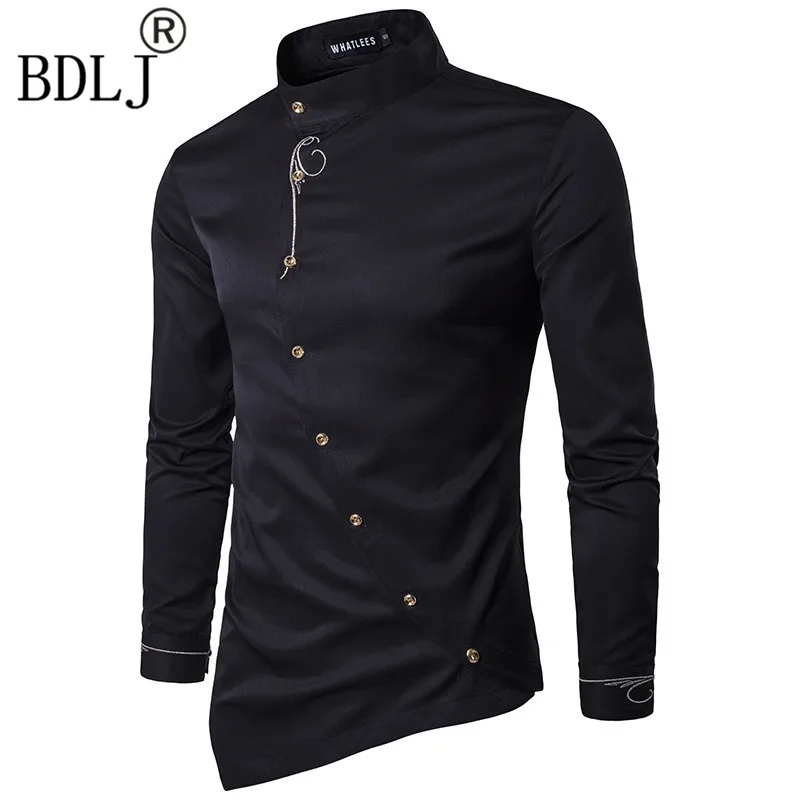 BDLJ New 2017 Spring Personality Oblique Button Irregular Men Casual Shirt New Arrival Long Sleeve Casual Slim Fit Men Shirts
BDLJ New 2017 Spring Personality Oblique Button Irregular Men Casual Shirt New Arrival Long Sleeve Casual Slim Fit Men Shirts