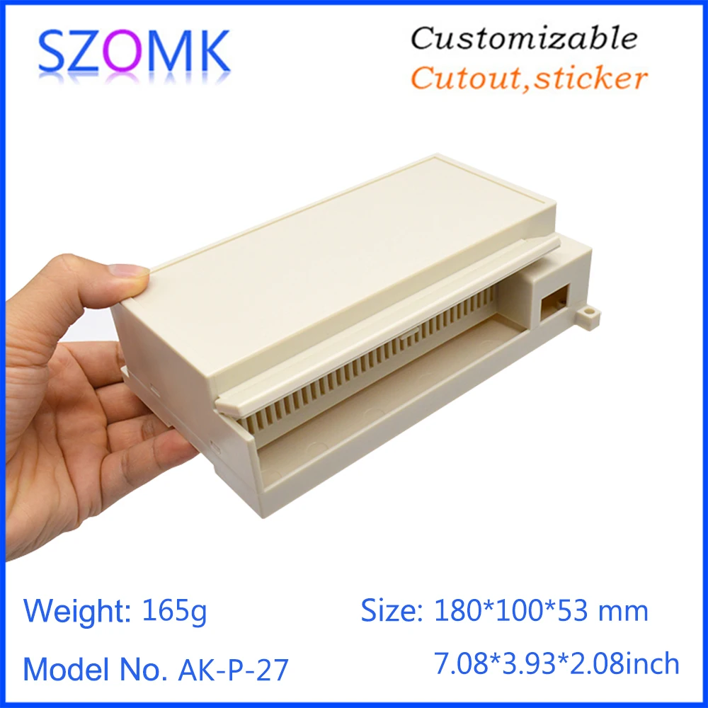 szomk plastic din rail enclosure PLC plastic electronics instrument housing din rail device box (1)