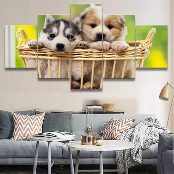 Canvas Paintings For Living Room Home Decor 5 Pieces Two Lovely Animal Dog Pictures Framework HD Prints Posters Wall Art 
Canvas Paintings For Living Room Home Decor 5 Pieces Two Lovely Animal Dog Pictures Framework HD Prints Posters Wall Art