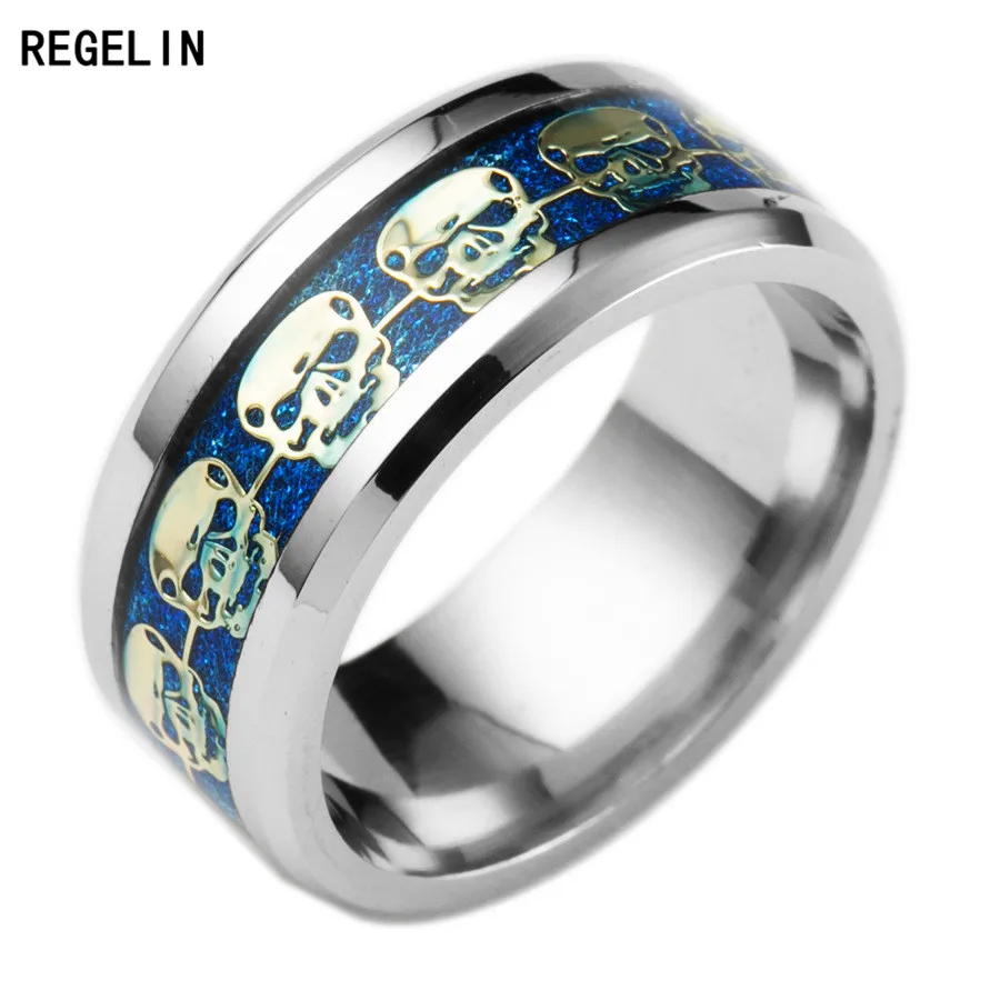 REGELIN Fashion Rings For Men Gift Mens Jewelry Never Fade Stainless Steel Skull Ring Gold Filled Blue Black Skeleton Pattern
REGELIN Fashion Rings For Men Gift Mens Jewelry Never Fade Stainless Steel Skull Ring Gold Filled Blue Black Skeleton Pattern