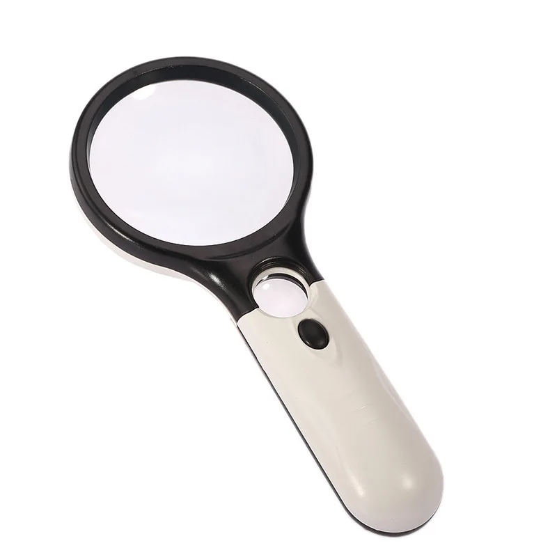 Magnifier 3 LED Light Nydoran 3X 45X Handheld Magnifier Reading Magnifying Glass Lens Jewelry Loupe White and Black
Magnifier 3 LED Light Nydoran 3X 45X Handheld Magnifier Reading Magnifying Glass Lens Jewelry Loupe White and Black