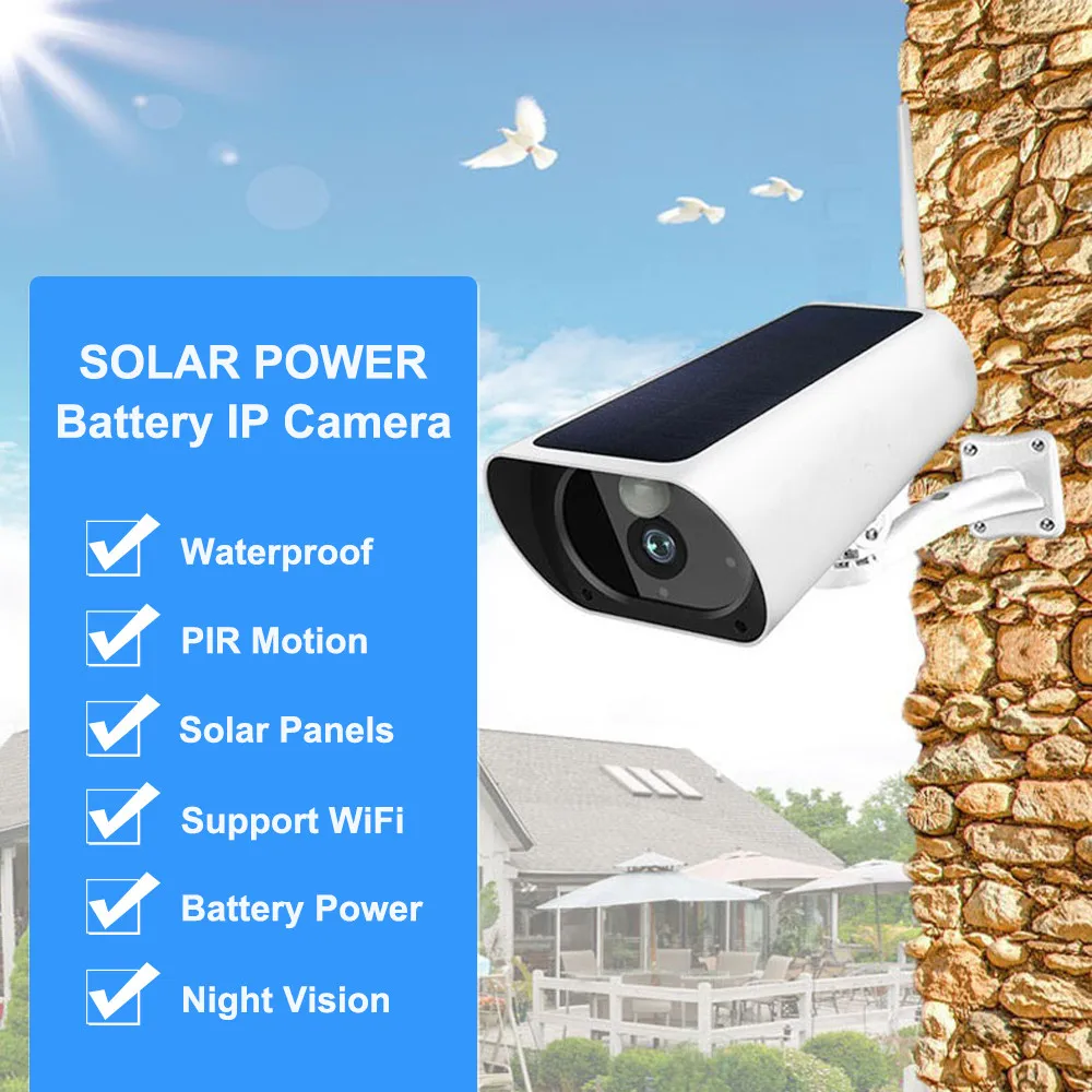 Solar Camera WIFI Wireless 1080P Security Surveillance Battery IP Camera Outdoor Waterproof PIR Two Way Audio IR Night Vision
Solar Camera WIFI Wireless 1080P Security Surveillance Battery IP Camera Outdoor Waterproof PIR Two Way Audio IR Night Vision