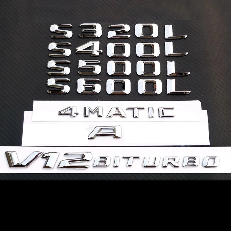 Chrome Trunk Letters Badge Emblem Emblems for Mercedes Benz S55 S63 S65 AMG S320L S400 S500L S600L V12 BITURBO 4MATIC CDI
Chrome Trunk Letters Badge Emblem Emblems for Mercedes Benz S55 S63 S65 AMG S320L S400 S500L S600L V12 BITURBO 4MATIC CDI