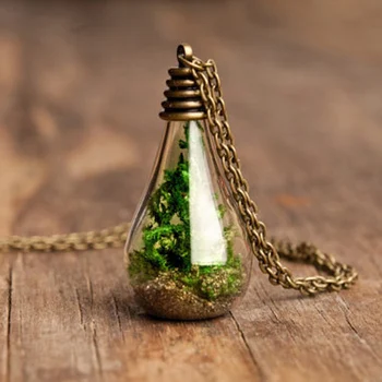 3PCS 31X18MM Real Moss In Glass Drop Necklace Natural History Specimen Clear Jar Dandelion Wishing Pendants
3PCS 31X18MM Real Moss In Glass Drop Necklace Natural History Specimen Clear Jar Dandelion Wishing Pendants