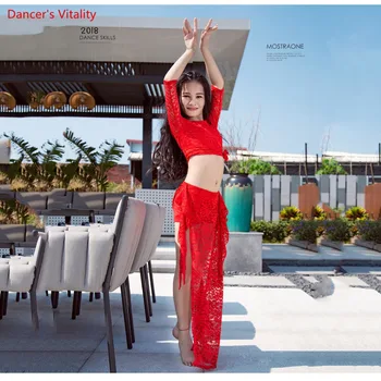 Girls Belly Dance competition lace Set 2 piece (Top+Skirt) Belly Dance clothing Set Autumn And Winter Belly Dance Set Costumes
Girls Belly Dance competition lace Set 2 piece (Top+Skirt) Belly Dance clothing Set Autumn And Winter Belly Dance Set Costumes