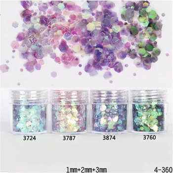 

1 Box 10ml Paillette Nail Sequins Pink Purple 1mm 2mm 3mm Mixed Glitter Powder Nail Art Decoration