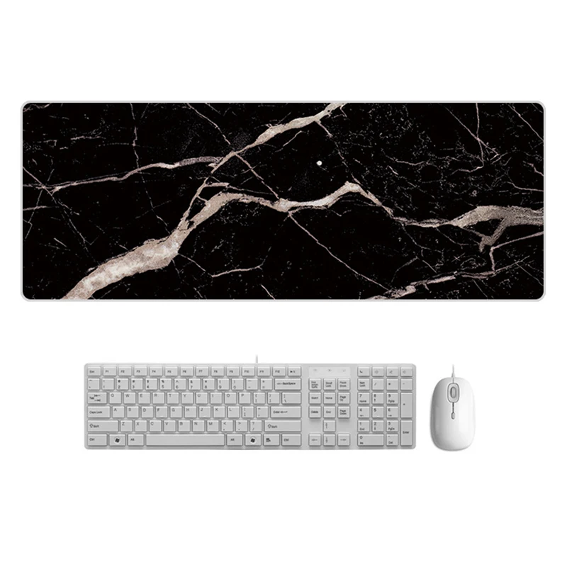 Large Desk Pad Beautiful Soft Natural Rubber Pink Gold White marble Series Mice Pad Square Gaming Mouse Pad with Locking Edge (16)