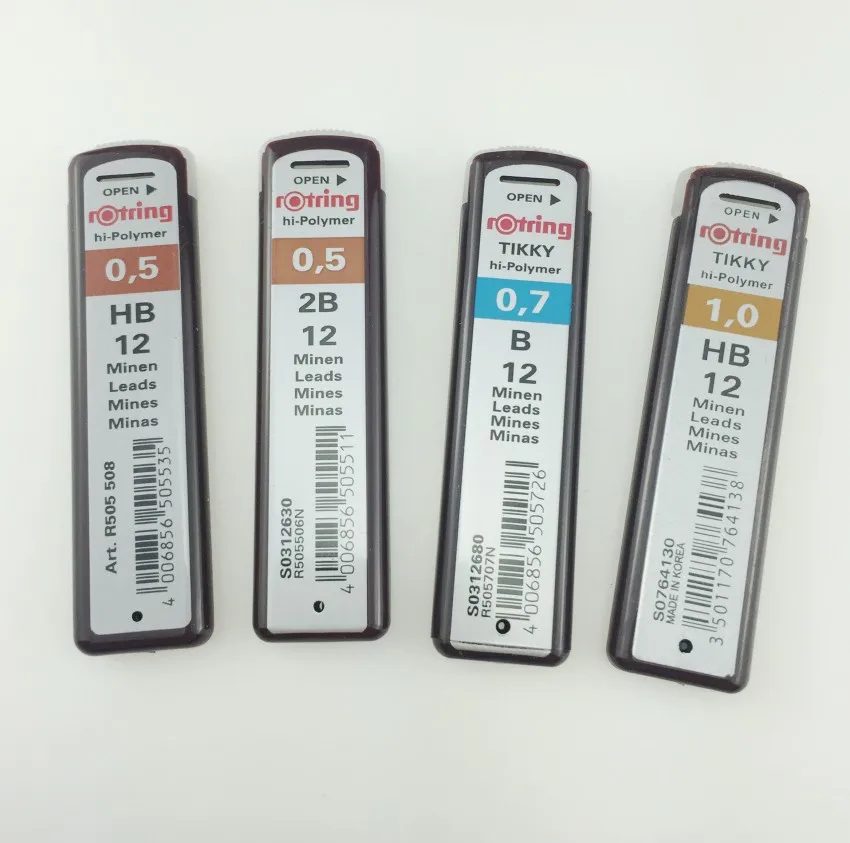 Rotring 2B HB B 0 5/0 7/0 9/1 мм механические карандаши для заправки автоматически стержни