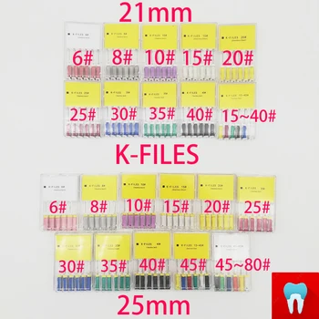 6 pcs/pack Dental K Files Root Canal 21&25mm 6# 10# 40# Assorted Dentistry Instruments Dentist Tools Hand Use Stainless Steel
6 pcs/pack Dental K Files Root Canal 21&25mm 6# 10# 40# Assorted Dentistry Instruments Dentist Tools Hand Use Stainless Steel
