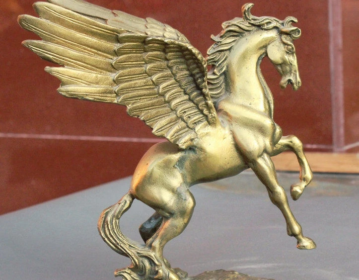 6" Folk Old China FengShui Brass Zodiac Year Fly Horse Pegasus Auspicious Statue
6" Folk Old China FengShui Brass Zodiac Year Fly Horse Pegasus Auspicious Statue