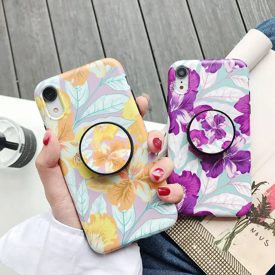 For iPhone 7 Plus XR X XS Max Case Colorful Purple Flower Folding Bracket Holder Cover For iPhone 8 6 6s Plus Soft TPU Coque
For iPhone 7 Plus XR X XS Max Case Colorful Purple Flower Folding Bracket Holder Cover For iPhone 8 6 6s Plus Soft TPU Coque