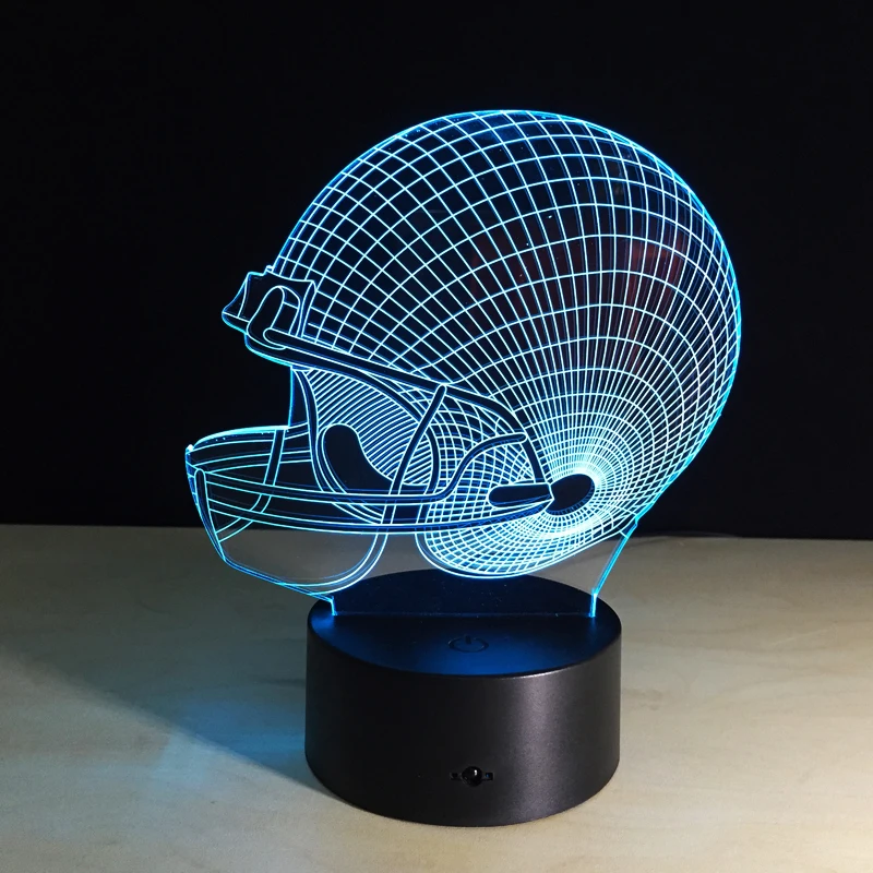 Лампа для шлема в виде американского футбола, 3D светильник, украшение для спальни, 7 цветов, Прямая поставка, спортивсветильник, детский подарок
Лампа для шлема в виде американского футбола, 3D светильник, украшение для спальни, 7 цветов, Прямая поставка, спортивсветильник, детский подарок