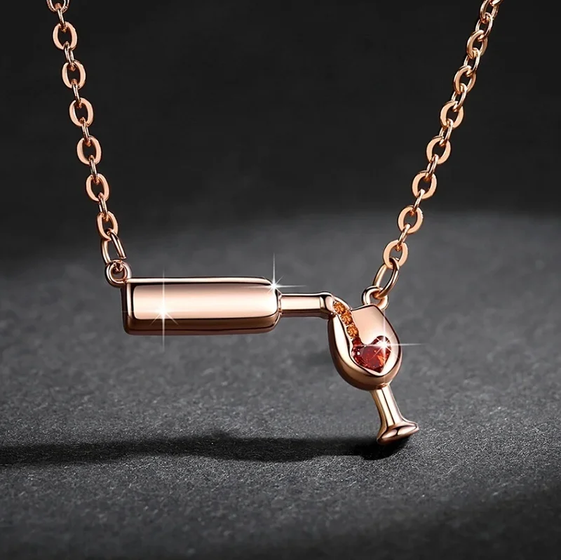 White Gold Filled Wine Glass Pendant Necklace Ladies Wine Beer Bottle Necklaces Silver, Gold, Rose Gold
White Gold Filled Wine Glass Pendant Necklace Ladies Wine Beer Bottle Necklaces Silver, Gold, Rose Gold