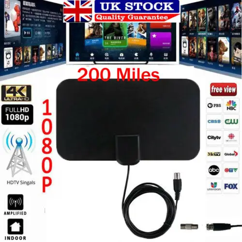 100 Mile Range Indoor 4K Amplified Digital TV Aerial 1080P HDTV Antenna Signal Receiver TV Booster Active Flat Design DTV Box
100 Mile Range Indoor 4K Amplified Digital TV Aerial 1080P HDTV Antenna Signal Receiver TV Booster Active Flat Design DTV Box