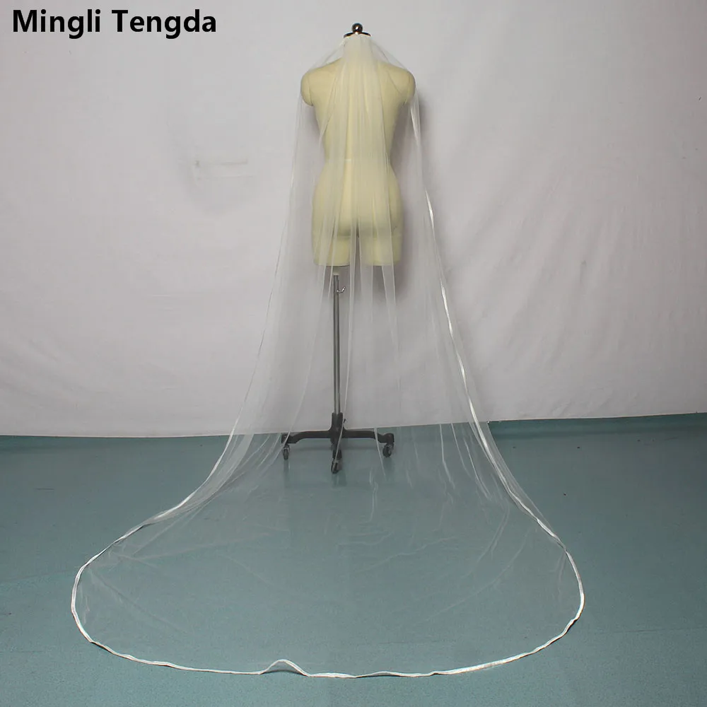 High Quality One Layer Bridal Veil 3 M Long Cathedral Veil with Comb Wedding Veil Stain Edge Wedding Accessories Veu De Noiva 
High Quality One Layer Bridal Veil 3 M Long Cathedral Veil with Comb Wedding Veil Stain Edge Wedding Accessories Veu De Noiva