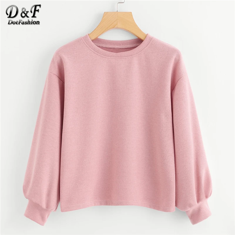 Dotfashion Pink Lantern Sleeve Sweatshirt Women Casual 2019 Autumn Plain Bishop Sleeve Clothing Ladies Spring Preppy Pullovers
Dotfashion Pink Lantern Sleeve Sweatshirt Women Casual 2019 Autumn Plain Bishop Sleeve Clothing Ladies Spring Preppy Pullovers