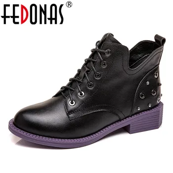 FEDONAS Women Genuine Leather Sneakers Autumn Winter Warm Ankle Boots Fashion Casual Short Boots Cross-tied Rivets Shoes Woman
FEDONAS Women Genuine Leather Sneakers Autumn Winter Warm Ankle Boots Fashion Casual Short Boots Cross-tied Rivets Shoes Woman