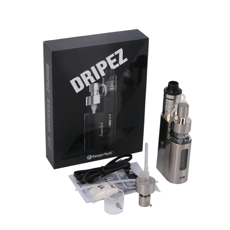 Kanger Drip EZ Starter Kit 80W E Cigarette Box Mod Vape Pump RBA 0.3 Ohm Drip Coil 0.2Ohm Kangertech DRIPEZ Vaporizer