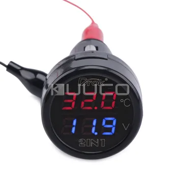 2in1 Tester DC 12V 24V Temperature Meter/Voltage Meter Red/Blue Led Dual display Voltmeter Thermometer for Car
2in1 Tester DC 12V 24V Temperature Meter/Voltage Meter Red/Blue Led Dual display Voltmeter Thermometer for Car