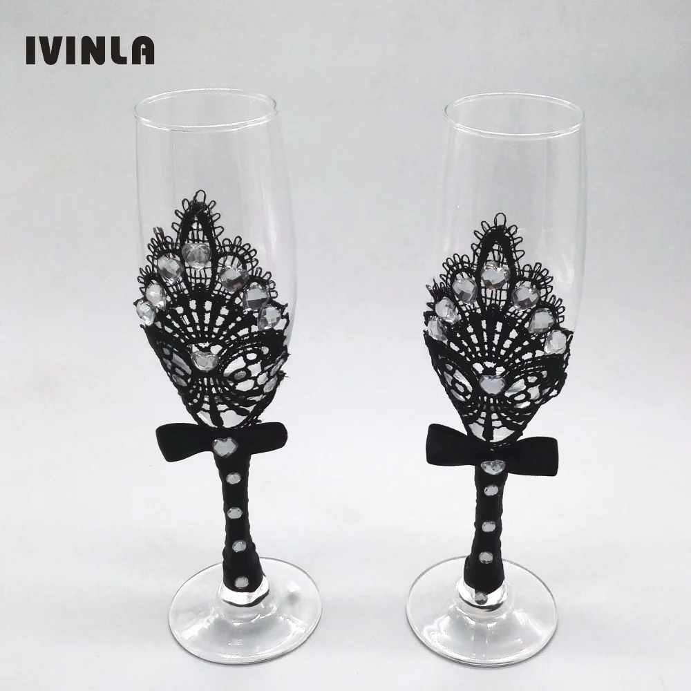 1 pair/lot black lace crystal Wedding Bridal Shower Gift wedding Champagne Toasting Glasses Set lace wedding wine cup
1 pair/lot black lace crystal Wedding Bridal Shower Gift wedding Champagne Toasting Glasses Set lace wedding wine cup