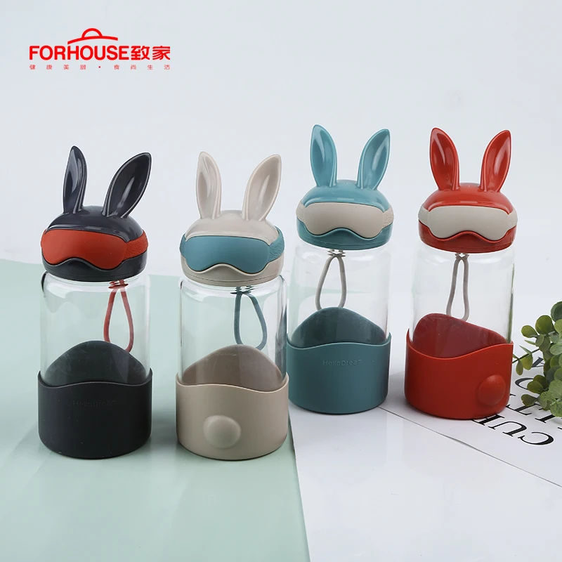 Creative Water Bottle Lovely Animal Rabbit Ear Glass Water Bottle Student Children Portable Kettle Milk Drinkware For Kids
Creative Water Bottle Lovely Animal Rabbit Ear Glass Water Bottle Student Children Portable Kettle Milk Drinkware For Kids