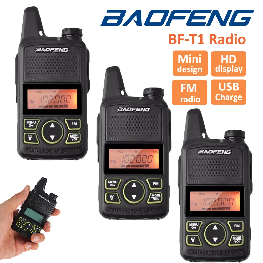 3x Baofeng T1 Walkie Talkie BF-T1 Mini Two Way Ham Radio Portable Handheld CB FM Transceiver 20CH UHF 400-470Mhz
3x Baofeng T1 Walkie Talkie BF-T1 Mini Two Way Ham Radio Portable Handheld CB FM Transceiver 20CH UHF 400-470Mhz
