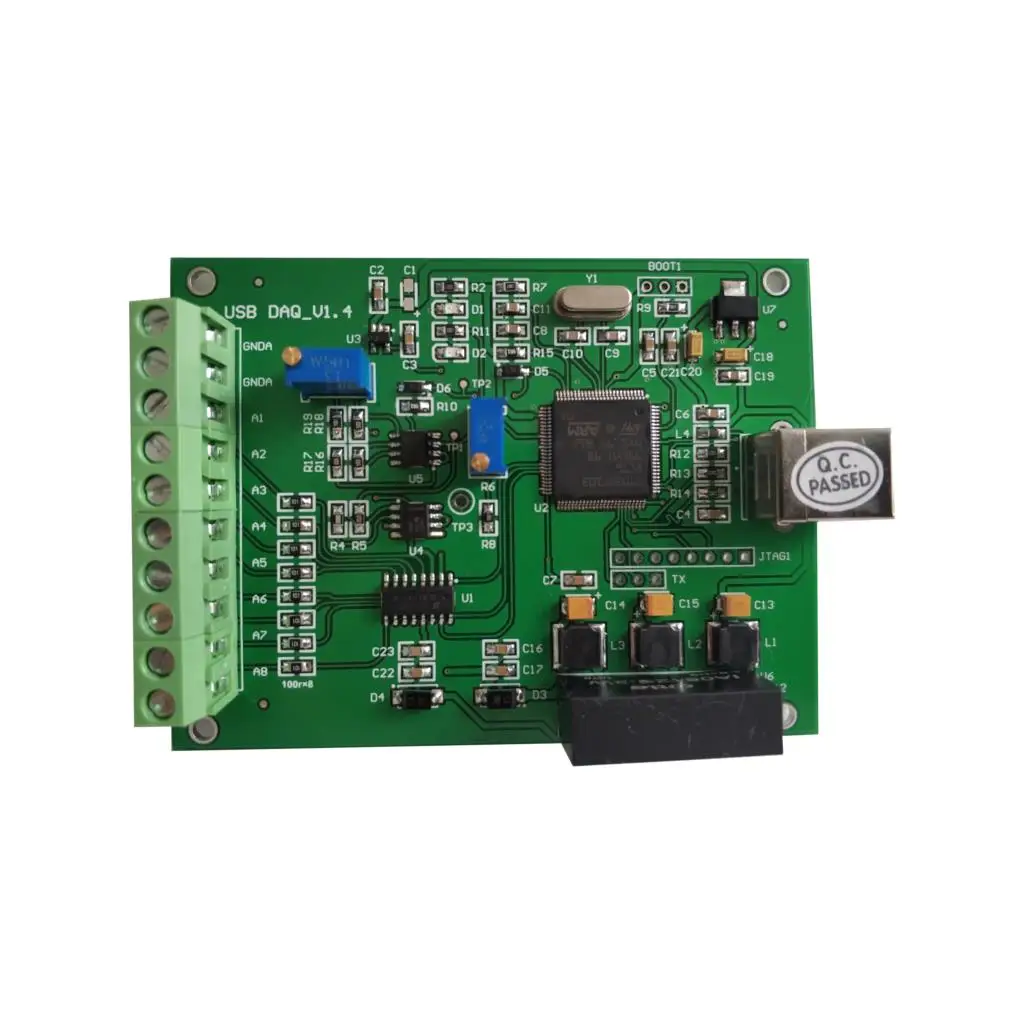 USB DAQ 8AD 8 SE Analog Inputs 12-bit 100Ksps Data Acquisition Module -10~10V AD Continuous Sampling Board
USB DAQ 8AD 8 SE Analog Inputs 12-bit 100Ksps Data Acquisition Module -10~10V AD Continuous Sampling Board