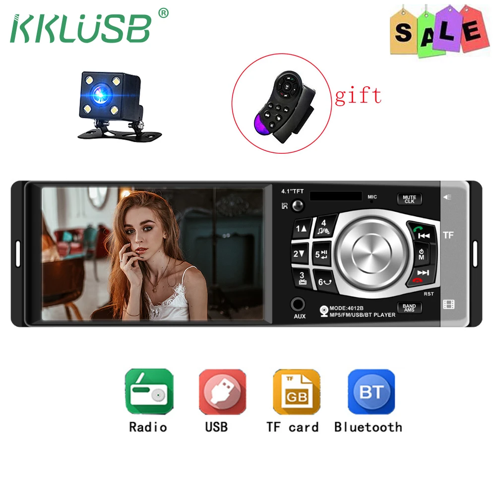 1 один Din автомобильное радио 4 дюймов аудио стерео AUX FM станция Bluetooth Авторадио