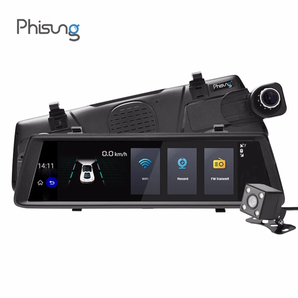 Phisung V6 Car DVR 10in Touch Remote Monitor Rear View Mirror with DVR Camera Android Dual Lens 1080P WIFI Dash Cam
Phisung V6 Car DVR 10in Touch Remote Monitor Rear View Mirror with DVR Camera Android Dual Lens 1080P WIFI Dash Cam