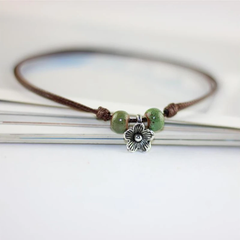 Beach Barefoot Summer Style Ceramic Beads Bracelet Anklet Adjustable Rope Chain Flower Pendant Female Ankle Wear Jewelry
Beach Barefoot Summer Style Ceramic Beads Bracelet Anklet Adjustable Rope Chain Flower Pendant Female Ankle Wear Jewelry