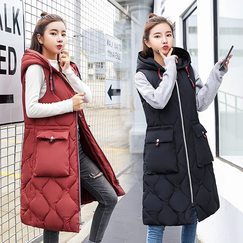 Fashion styled Winter long vest big pocket hooded thick warm waistcoat Casual winter sleeveless parkas jacket cotton padded coat
Fashion styled Winter long vest big pocket hooded thick warm waistcoat Casual winter sleeveless parkas jacket cotton padded coat