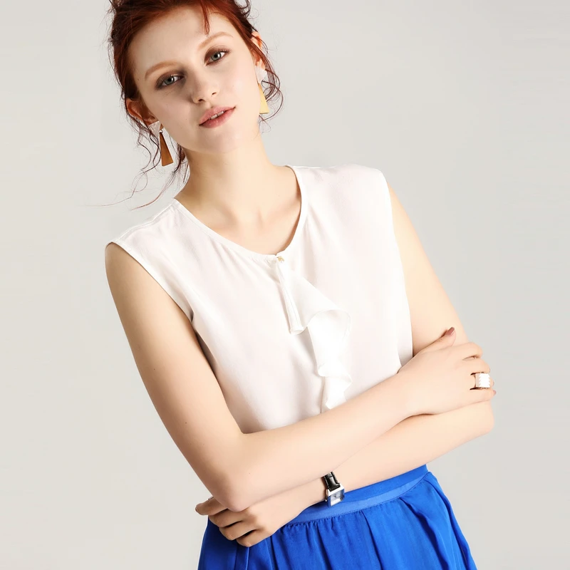 Summer Pure Silk Ruffles Top 100% Mulberry Silk Women Loose Sleeveless Tank T-shirt M L XL FREE SHIPPING
Summer Pure Silk Ruffles Top 100% Mulberry Silk Women Loose Sleeveless Tank T-shirt M L XL FREE SHIPPING