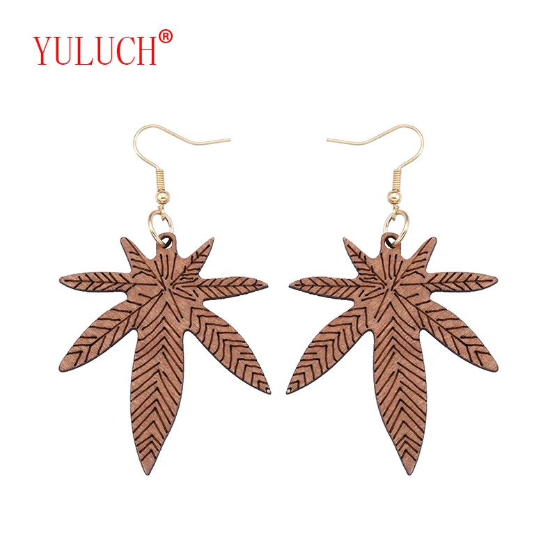 YULUCH New Arrival Africa Natural Handmade Wooden Maple Leaf Ethnic Jewelry Fashion Woman Earrings Pendant Gift
YULUCH New Arrival Africa Natural Handmade Wooden Maple Leaf Ethnic Jewelry Fashion Woman Earrings Pendant Gift
