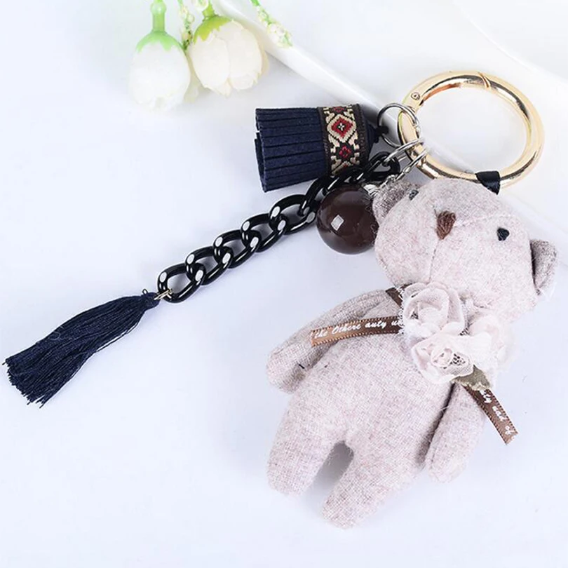 Fashion Cute Cloth Bear Pendant Keychain Creative Tassel Car Key Chain Ring Holder Jewelry Charm Women Bag Ornaments R276
Fashion Cute Cloth Bear Pendant Keychain Creative Tassel Car Key Chain Ring Holder Jewelry Charm Women Bag Ornaments R276