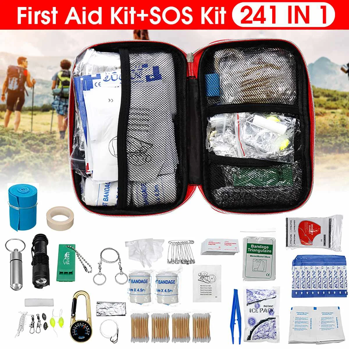 241Pcs/Set SOS Emergency Camping Survival Equipment Outdoor Gear Tactical Tool First Aid Kit Lightweight Versatile Portable
241Pcs/Set SOS Emergency Camping Survival Equipment Outdoor Gear Tactical Tool First Aid Kit Lightweight Versatile Portable