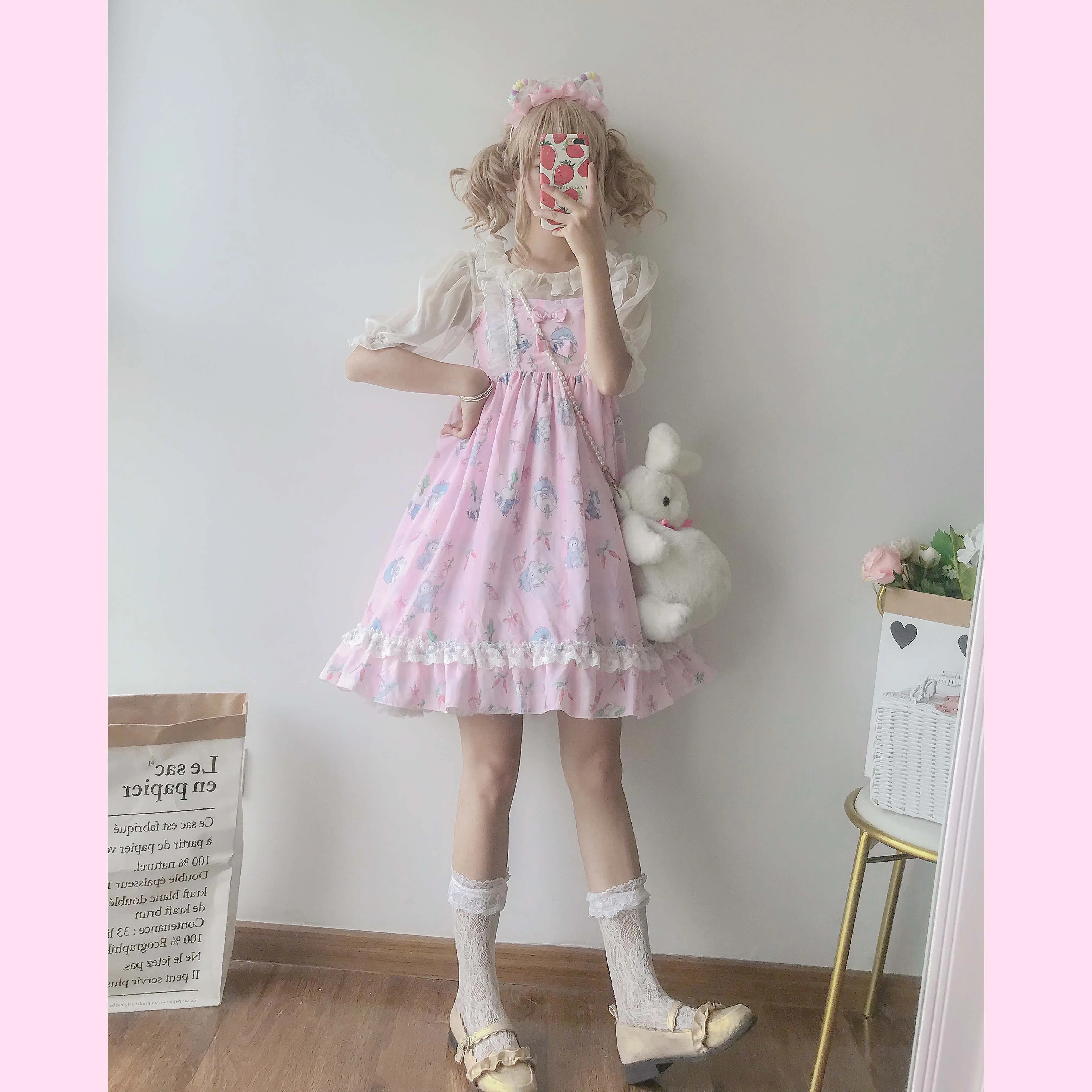 Carrot & Rabbit Cute Girl's Lolita Dress Bunny Sleeveless JSK Dress Kawaii Bows One Piece Fancy Dress Pink & Beige
Carrot & Rabbit Cute Girl's Lolita Dress Bunny Sleeveless JSK Dress Kawaii Bows One Piece Fancy Dress Pink & Beige