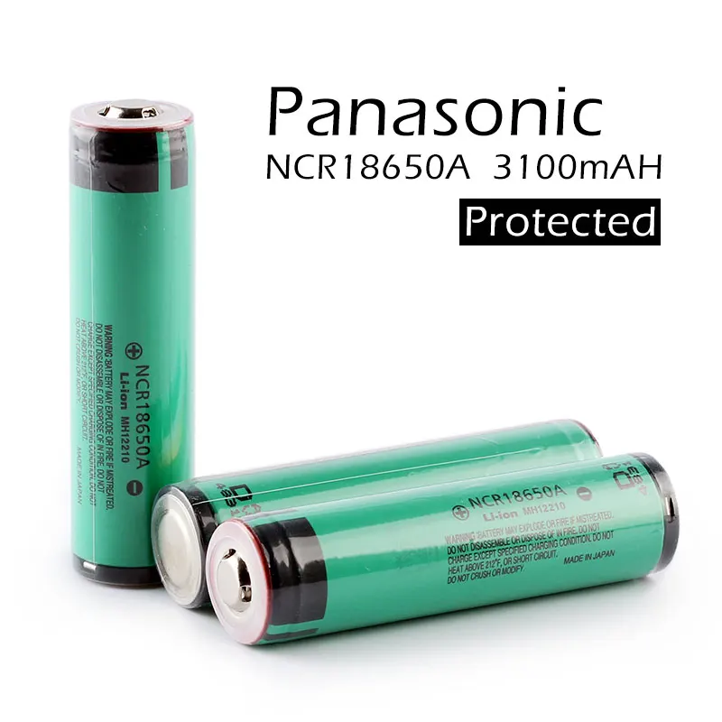 

2PCS/LOT New Protected Original Panasonic 18650 NCR18650A 3.7V Rechargeable Li-ion Battery 3100mAh Batteries with PCB