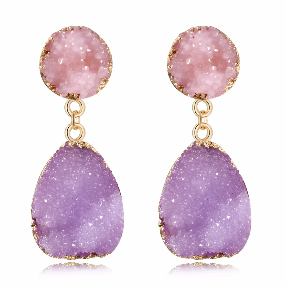 Dayoff European Resin Stone Large Earings Women Jewelry Teardrop Handmade Earrings Fake Drusy Earing Long Dangle Earring E246
Dayoff European Resin Stone Large Earings Women Jewelry Teardrop Handmade Earrings Fake Drusy Earing Long Dangle Earring E246